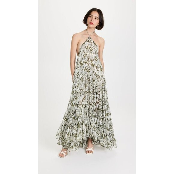 Misa Los Angeles Womens Andromeda Dress Halter Neckline Spring Ikat Size Large - Picture 1 of 10